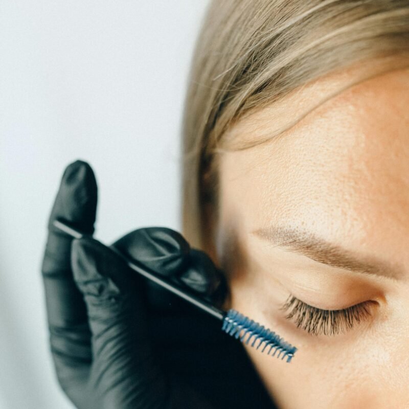 Eyebrow threading treatment close-up at Threading Station East Grinstead